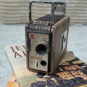 Vintage Kodak Brownie Camera - Tan and Silver